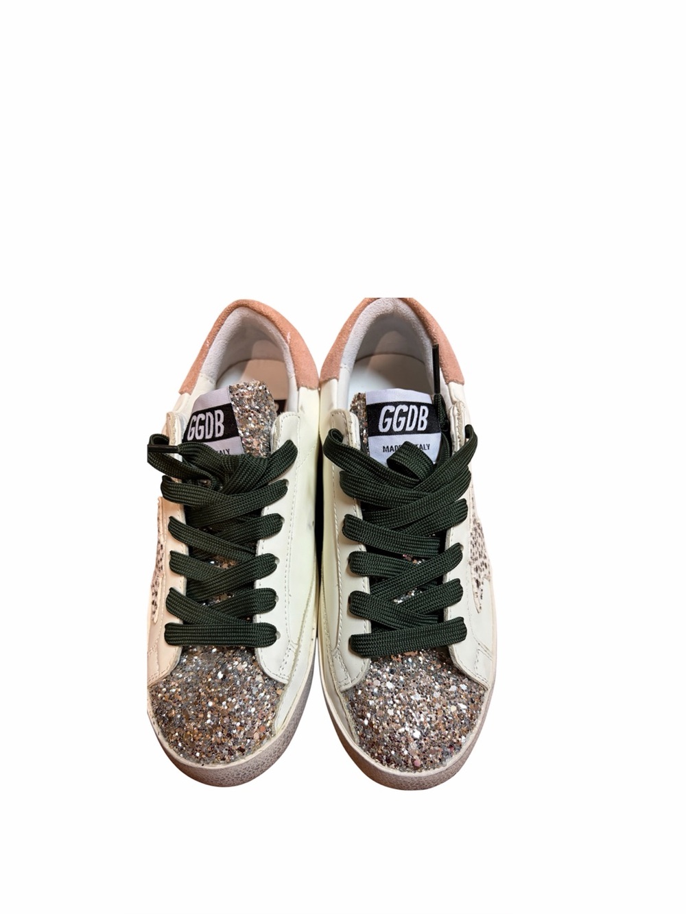 BNIB Golden Goose Superstar Classic Platinum Glitter Toe with Spur Size 37